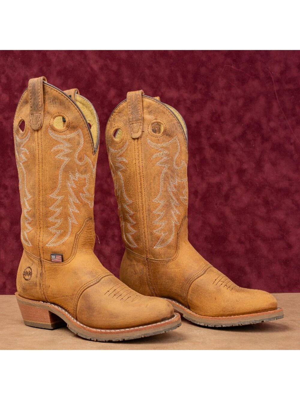 Double H Women Daniela Brown Leather Boho Party Cowboy Western Boots sz 6.5
